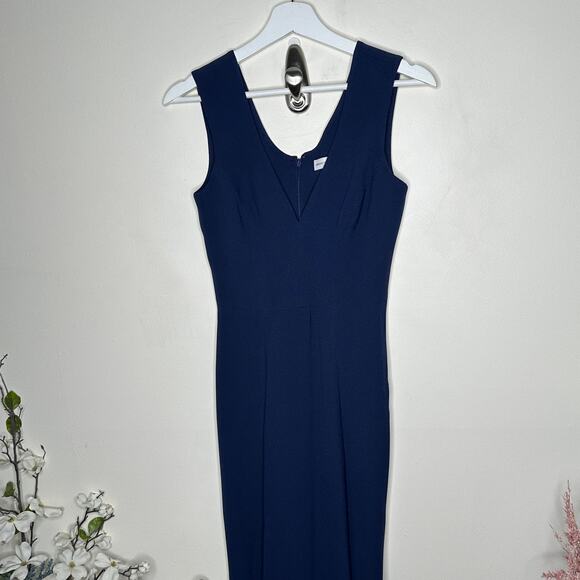 DRESS THE POPULATION Sandra Mermaid Gown Midnight Navy Blue {C52} - Picture 5 of 11